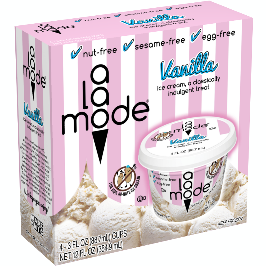 Image of A La Mode ice cream 3 fl oz Cup 4pk Box. The flavor is Vanilla.