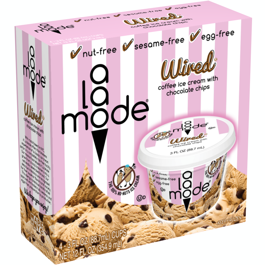 Image of A La Mode ice cream 3 fl oz Cup 4pk Box. The flavor is Wired.